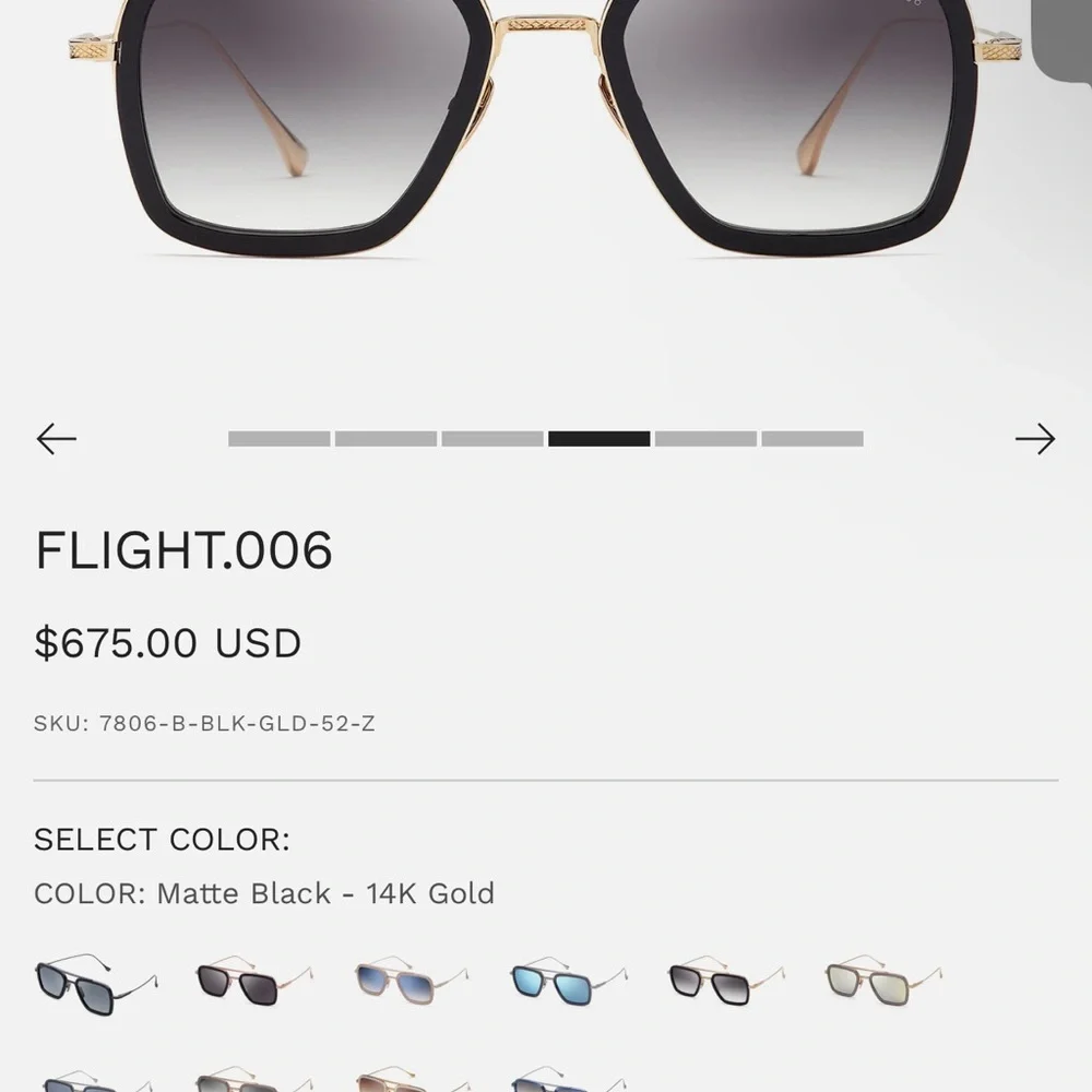 DITA  Black and Gold Sunglasses - Picture 5 of 5